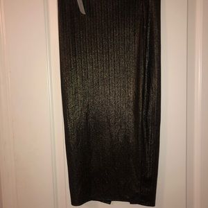 Gold pencil skirt
